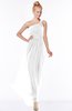 ColsBM Nina White Glamorous Fit-n-Flare One Shoulder Sleeveless Zip up Chiffon30 Bridesmaid Dresses