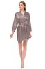 ColsBM D76615 Cameo V-neck Cute Long Sleeve Short Robe with White Trim