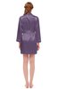 ColsBM D76615 Chalk Violet V-neck Cute Long Sleeve Short Robe with White Trim