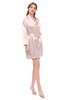 ColsBM D76615 Crystal Pink V-neck Cute Long Sleeve Short Robe with White Trim