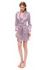 ColsBM D76615 Dawn Pink V-neck Cute Long Sleeve Short Robe with White Trim