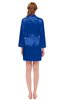 ColsBM D76615 Electric Blue V-neck Cute Long Sleeve Short Robe with White Trim