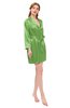 ColsBM D76615 Forest Green V-neck Cute Long Sleeve Short Robe with White Trim