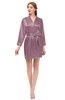 ColsBM D76615 Mauve Orchid V-neck Cute Long Sleeve Short Robe with White Trim