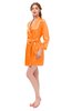 ColsBM D76615 Orange V-neck Cute Long Sleeve Short Robe with White Trim