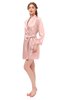 ColsBM D76615 Pastel Pink V-neck Cute Long Sleeve Short Robe with White Trim