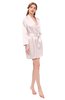 ColsBM D76615 Rosewater Pink V-neck Cute Long Sleeve Short Robe with White Trim