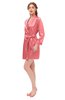 ColsBM D76615 Shell Pink V-neck Cute Long Sleeve Short Robe with White Trim
