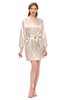 ColsBM D76615 Silver Peony V-neck Cute Long Sleeve Short Robe with White Trim