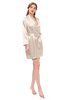 ColsBM D76615 Silver Peony V-neck Cute Long Sleeve Short Robe with White Trim
