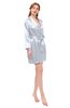 ColsBM D76615 Silver V-neck Cute Long Sleeve Short Robe with White Trim