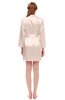 ColsBM D76615 Soft Pink V-neck Cute Long Sleeve Short Robe with White Trim