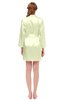 ColsBM D76615 Wax Yellow V-neck Cute Long Sleeve Short Robe with White Trim