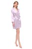 ColsBM D76615 Winsome Orchid V-neck Cute Long Sleeve Short Robe with White Trim