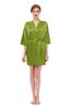 ColsBM D42079 Apple Green V-neck Sash Three-fourths Length Sleeve Short Robe