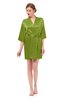 ColsBM D42079 Apple Green V-neck Sash Three-fourths Length Sleeve Short Robe