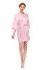 ColsBM D42079 Carnation Pink V-neck Sash Three-fourths Length Sleeve Short Robe