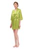 ColsBM D42079 Celery Green V-neck Sash Three-fourths Length Sleeve Short Robe
