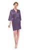 ColsBM D42079 Chalk Violet V-neck Sash Three-fourths Length Sleeve Short Robe