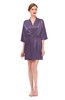 ColsBM D42079 Chalk Violet V-neck Sash Three-fourths Length Sleeve Short Robe