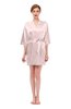 ColsBM D42079 Crystal Pink V-neck Sash Three-fourths Length Sleeve Short Robe