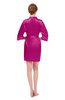 ColsBM D42079 Hot Pink V-neck Sash Three-fourths Length Sleeve Short Robe