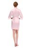 ColsBM D42079 Petal Pink V-neck Sash Three-fourths Length Sleeve Short Robe