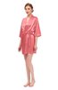 ColsBM D42079 Shell Pink V-neck Sash Three-fourths Length Sleeve Short Robe