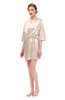 ColsBM D42079 Soft Pink V-neck Sash Three-fourths Length Sleeve Short Robe