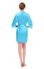 ColsBM D42079 Turquoise V-neck Sash Three-fourths Length Sleeve Short Robe