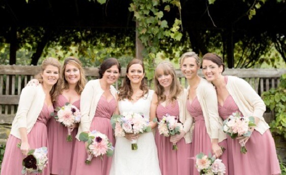 Cheerful Dusty Rose and Burgundy Wedding Color Inspirations