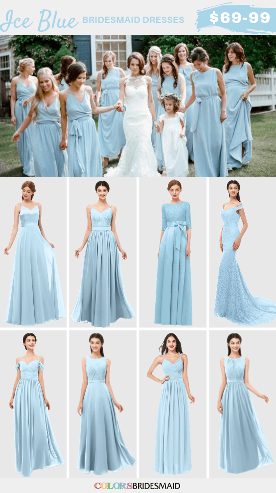 ColsBM long and short bridesmaid dresses in ice blue color