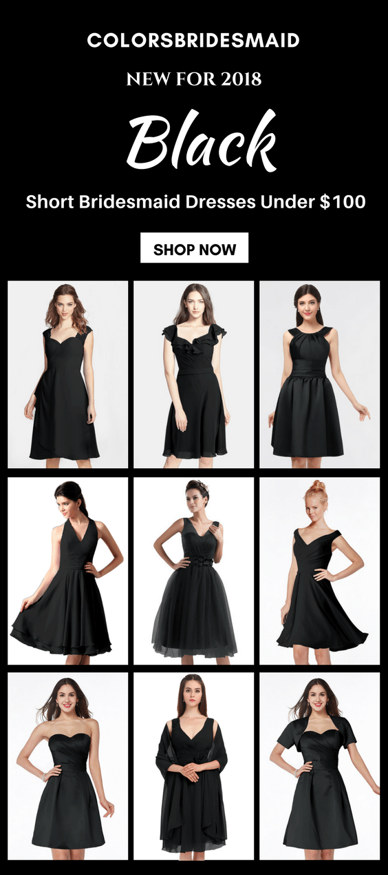 short black bridesmaid dresses under 100