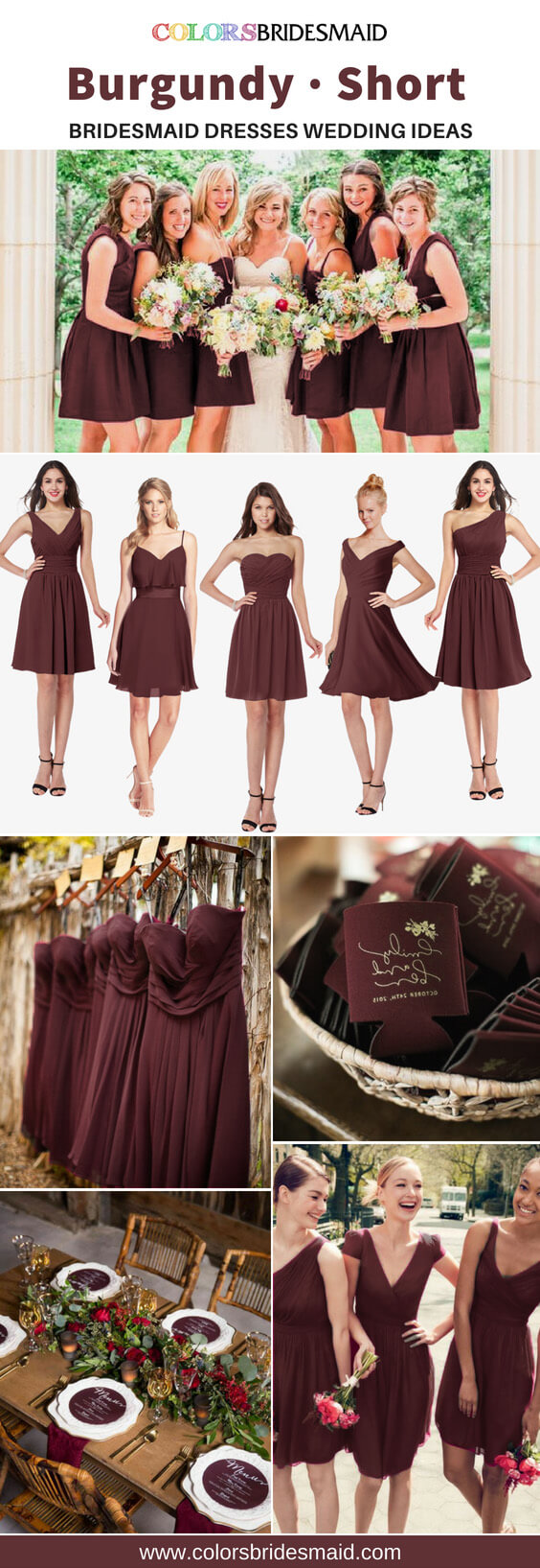 Burgundy Short Bridesmaid Dresses Sale ...