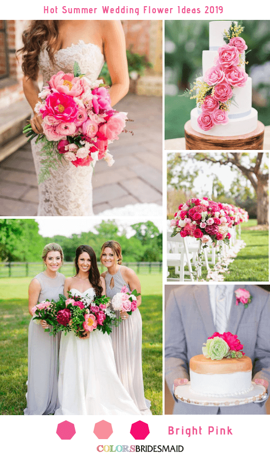 8 Hottest Summer Wedding Flowers Ideas for 2019 - Bright Pink