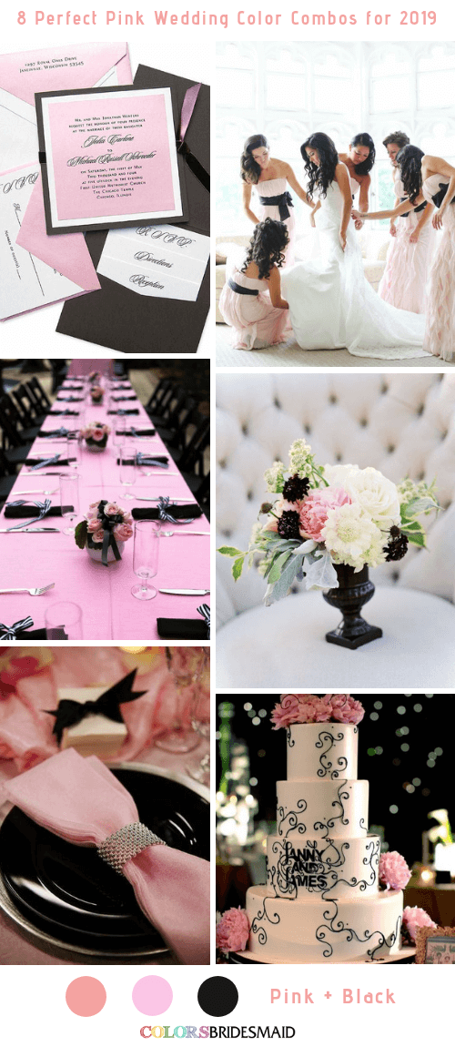8 Perfect Pink Wedding Color Combos for 2019 - Pink and Black