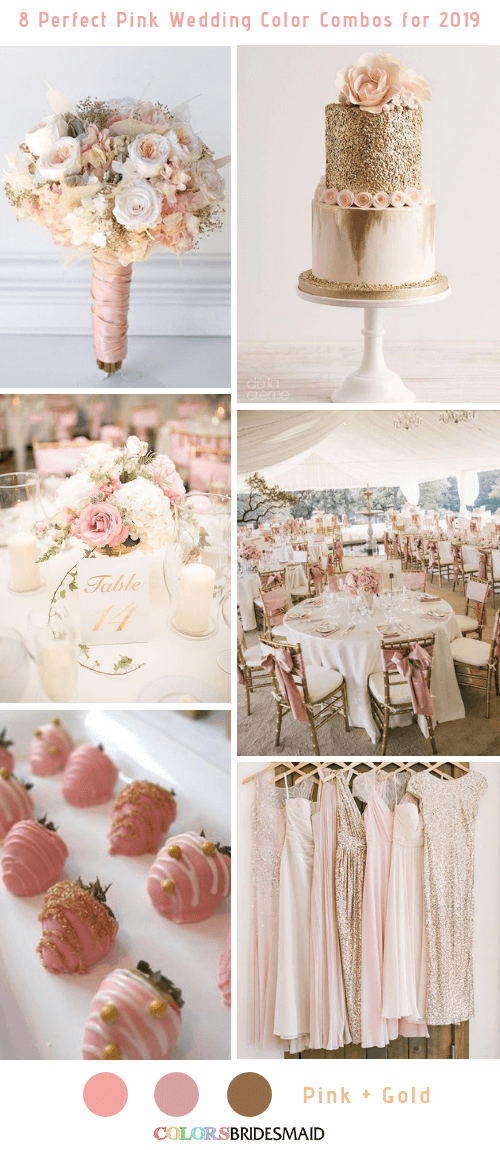 8 Perfect Pink Wedding Color Combos for 2019 - Pink and Gold