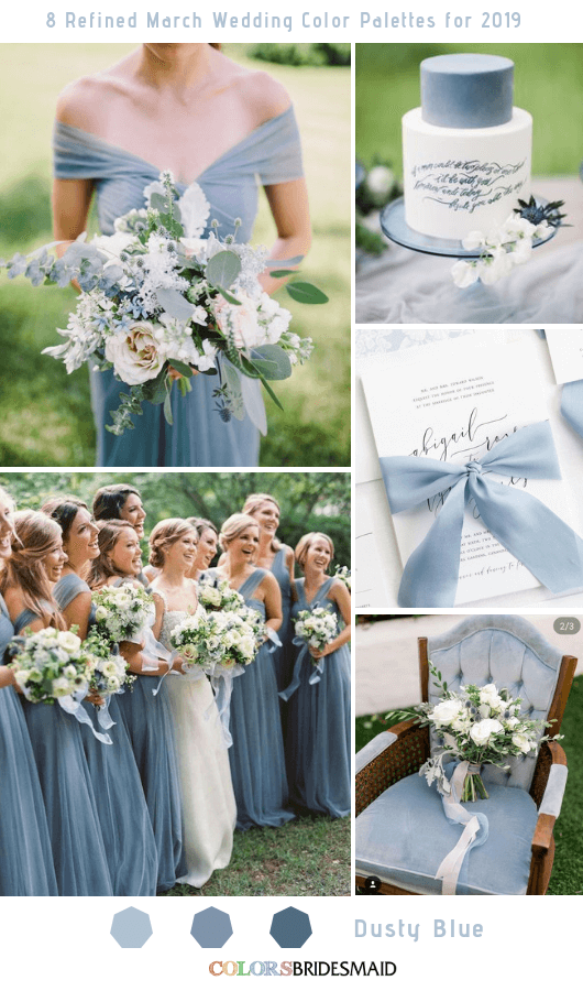 8 Refined March  Wedding  Color  Palettes for 2022 