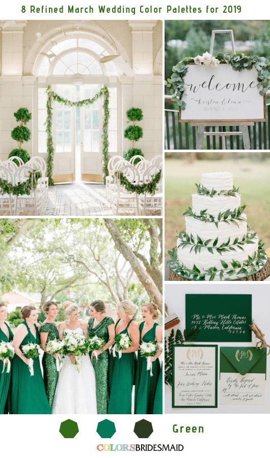 8 Refined March Wedding Color Palettes for 2019 - Green