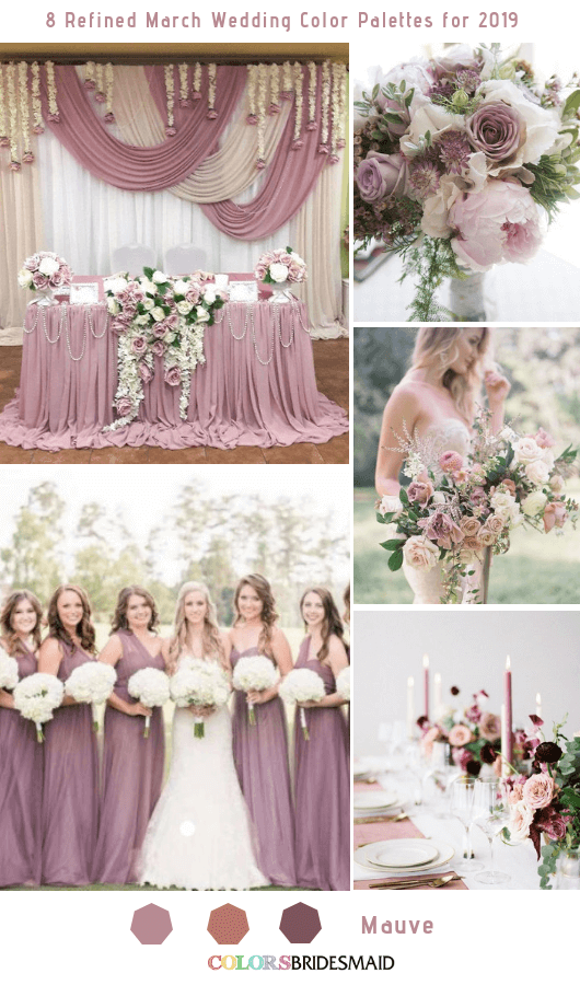 Elegant Mauve March Wedding Color Inspirations