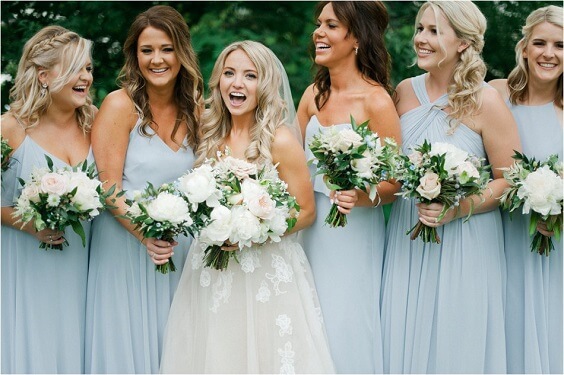 ice blue bridesmaid dresses for fall ice blue wedding