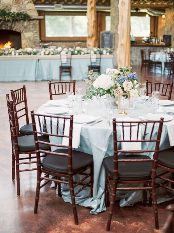 ice blue tablecloth for fall ice blue wedding