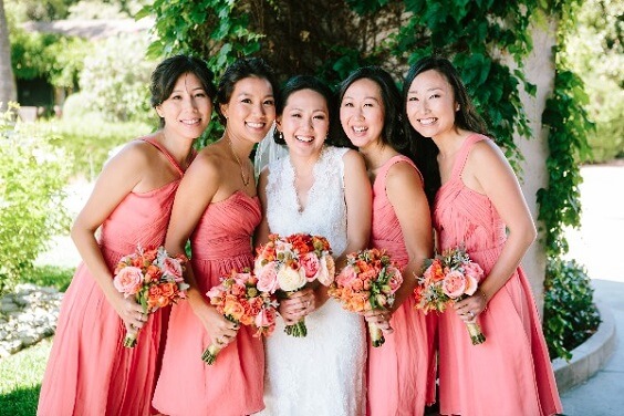 coral bridesmaids dresses for 2019 summer coral wedding