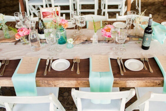 table decorations for 2019 spring coral wedding
