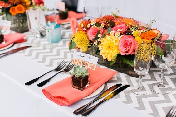 table decorations for 2019 summer coral wedding