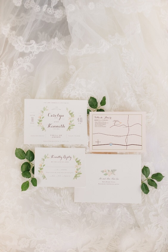 Wedding invitations for Champagne and White May Wedding 2020