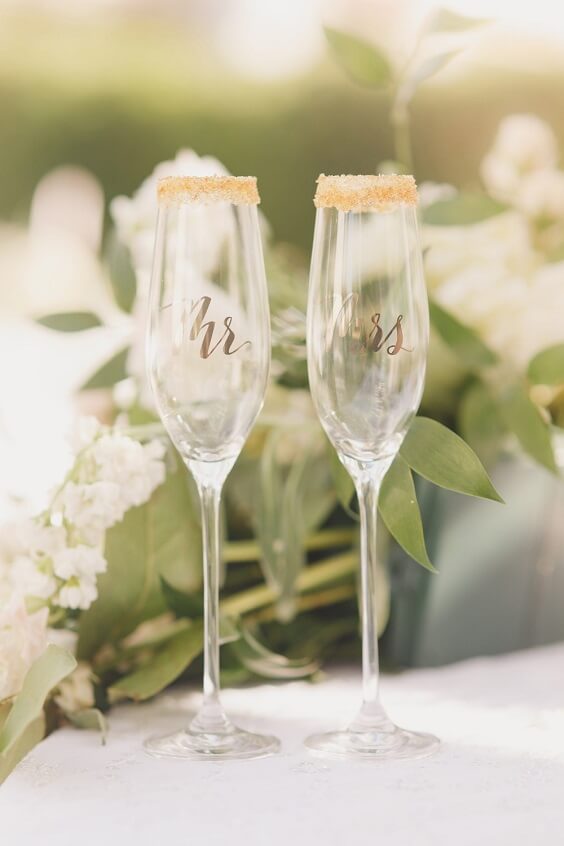 Wedding table decorations for Champagne and White May Wedding 2020