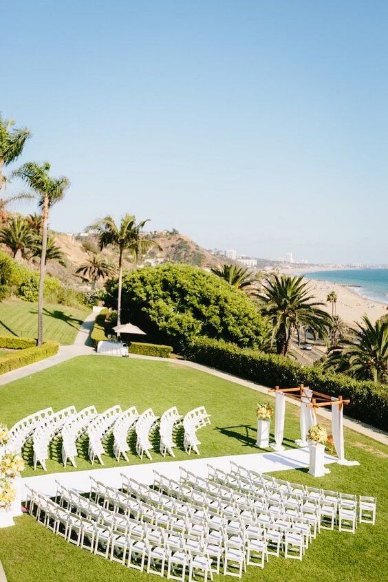 Wedding ceremony decorations for White and Yellow May Wedding 2020