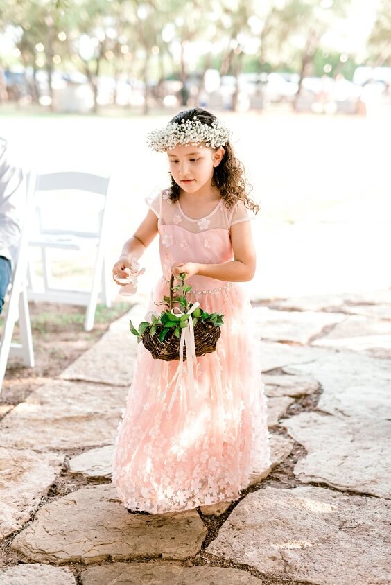 Flower girl dress for Blush and Mauve May Wedding 2020