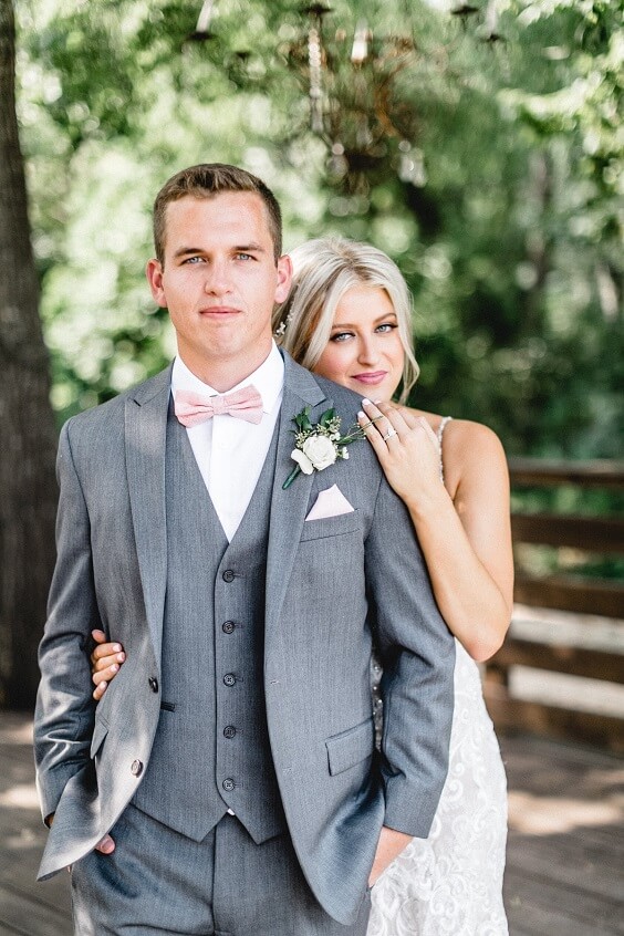 Grey suits for Blush and Mauve May Wedding 2020